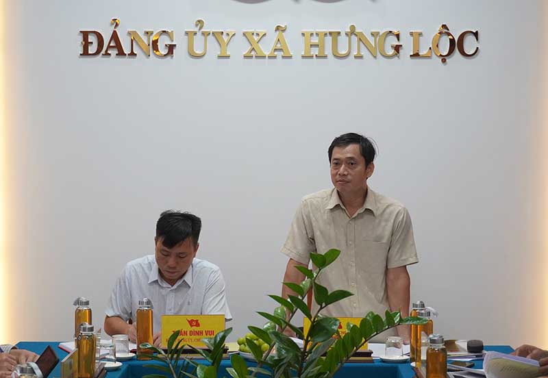 Đoàn công tác Ủy ban Kiểm tra Thành ủy Huế làm việc với xã Hưng Lộc