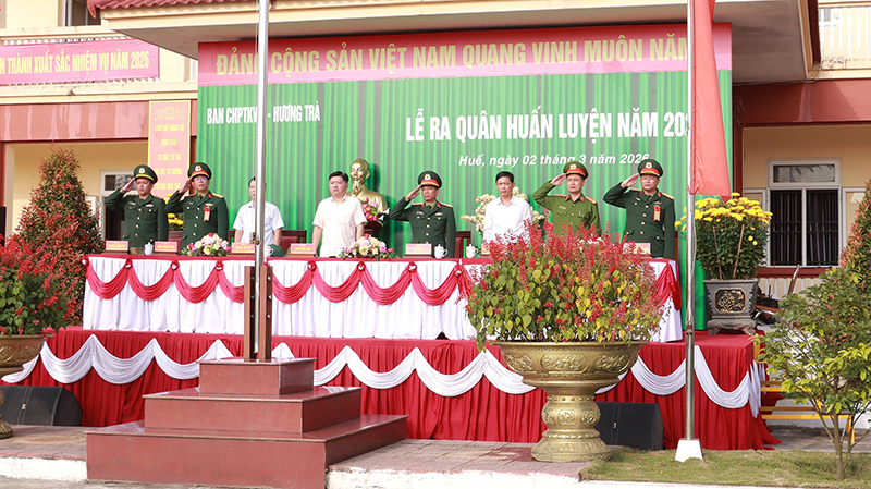 Ban Chỉ huy Phòng thủ khu vực 1 – Hương Trà tổ chức Lễ ra quân huấn luyện năm 2026