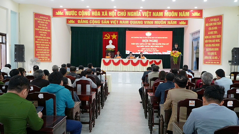 Đan Điền: Tiếp xúc cử tri với người ứng cử đại biểu Quốc hội khóa XVI tại Đơn vị bầu cử số 01