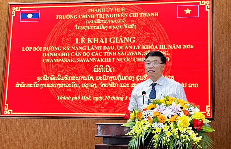 Trưởng Ban Tổ chức Thành ủy dự Khai giảng lớp Bồi dưỡng kỹ năng lãnh đạo, quản lý cho 60 học viên các tỉnh Nam Trung Lào