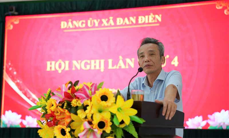 Trưởng ban Tuyên giáo và Dân vận Thành ủy Hoàng Khánh Hùng dự Hội nghị Đảng ủy xã Đan Điền lần thứ tư, nhiệm 2025-2030