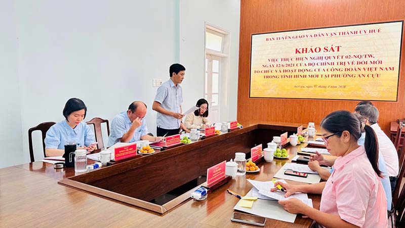 Khảo sát việc thực hiện Nghị quyết 02-NQ/TW tại phường An Cựu