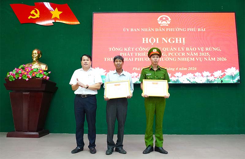 Phú Bài tổng kết công tác bảo vệ rừng, PCCCR năm 2025, triển khai nhiệm vụ năm 2026