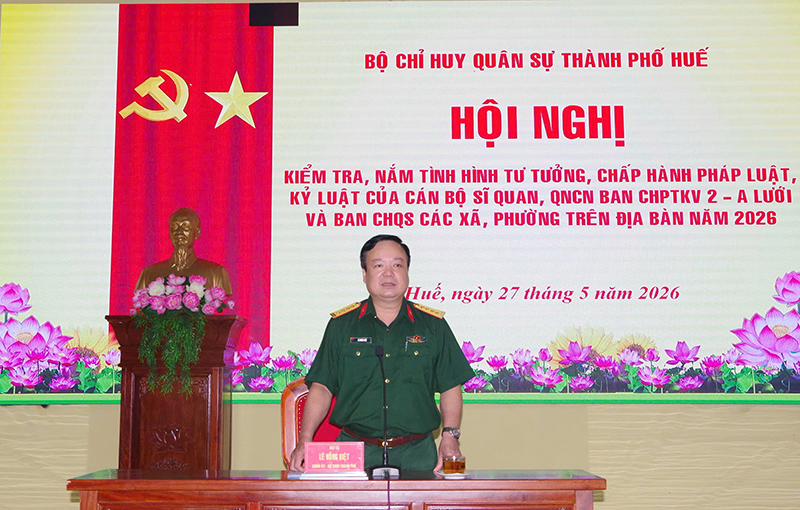 Nắm tình hình tư tưởng chấp hành pháp luật, kỷ luật tại Ban CHPT khu vực 2 - A lưới và các Ban CHQS các xã trên địa bàn