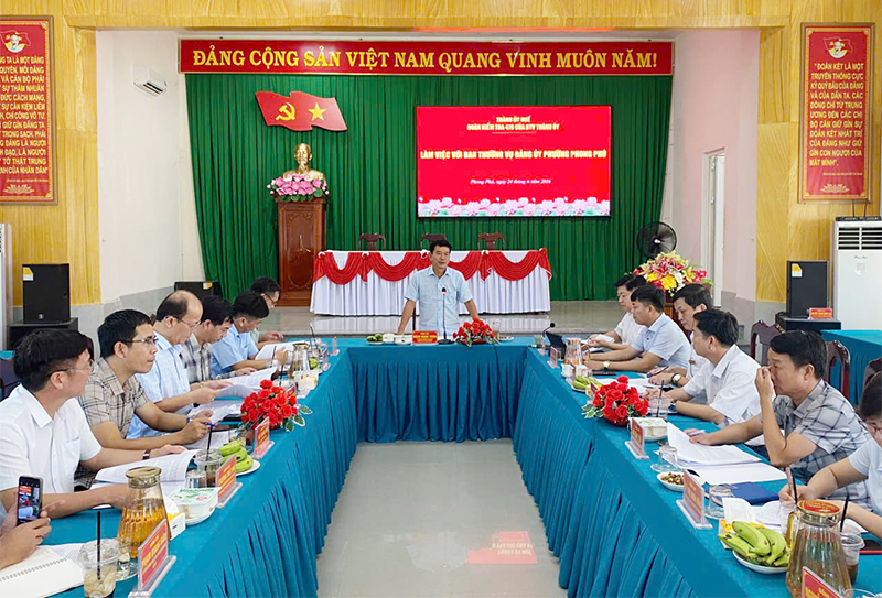 Đoàn kiểm tra của Ban Thường vụ Thành ủy thông qua Báo cáo kết quả kiểm tra đối với Ban Thường vụ Đảng ủy phường Phong Phú và phường Phong Quảng