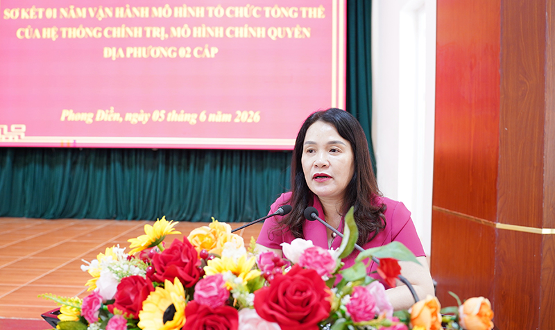 Chủ nhiệm UBKT Thành ủy dự Hội nghị sơ kết 1 năm vận hành mô hình tổ chức tổng thể của hệ thống chính trị và chính quyền địa phương 2 cấp tại phường Phong Điền