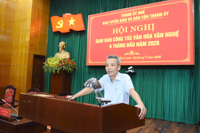 Ban Tuyên giáo và Dân vận Thành ủy tổ chức Hội nghị giao ban công tác văn hóa, văn nghệ 6 tháng đầu năm 2026