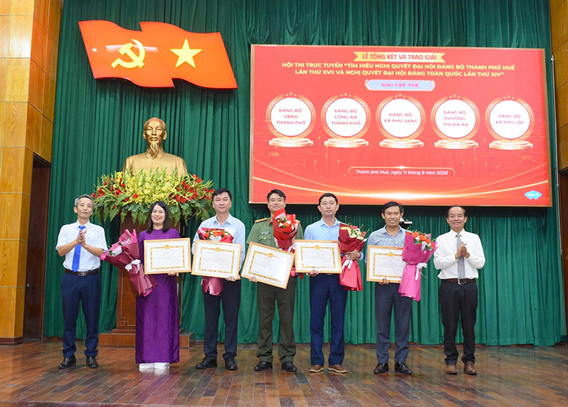 Tổng kết Hội thi trực tuyến Tìm hiểu Nghị quyết Đại hội Đảng bộ thành phố Huế lần thứ XVII và Nghị quyết Đại hội Đảng toàn quốc lần thứ XIV
