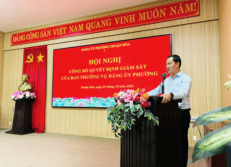 Từ nắm chắc tình hình đến chủ động phòng ngừa: Nâng cao chất lượng kiểm tra, giám sát trong Đảng bộ phường Thuận Hóa